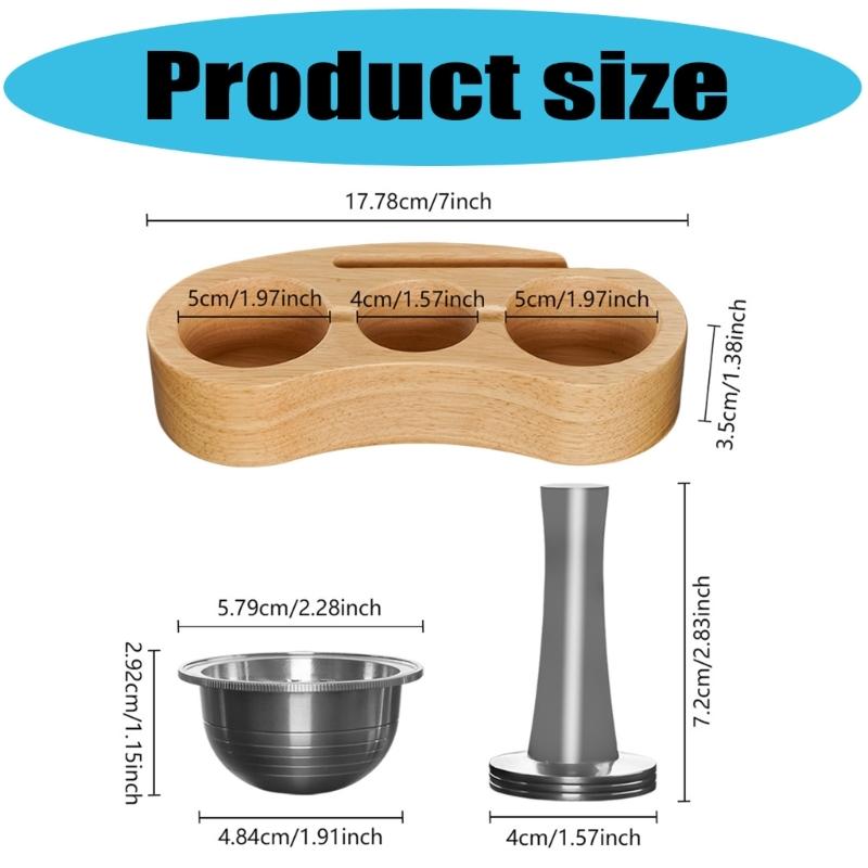 Coffee Pods Holder Coffee Powder Tamper and Refill Base Stainless Steel Texture Suitable for Compact Storage Solution