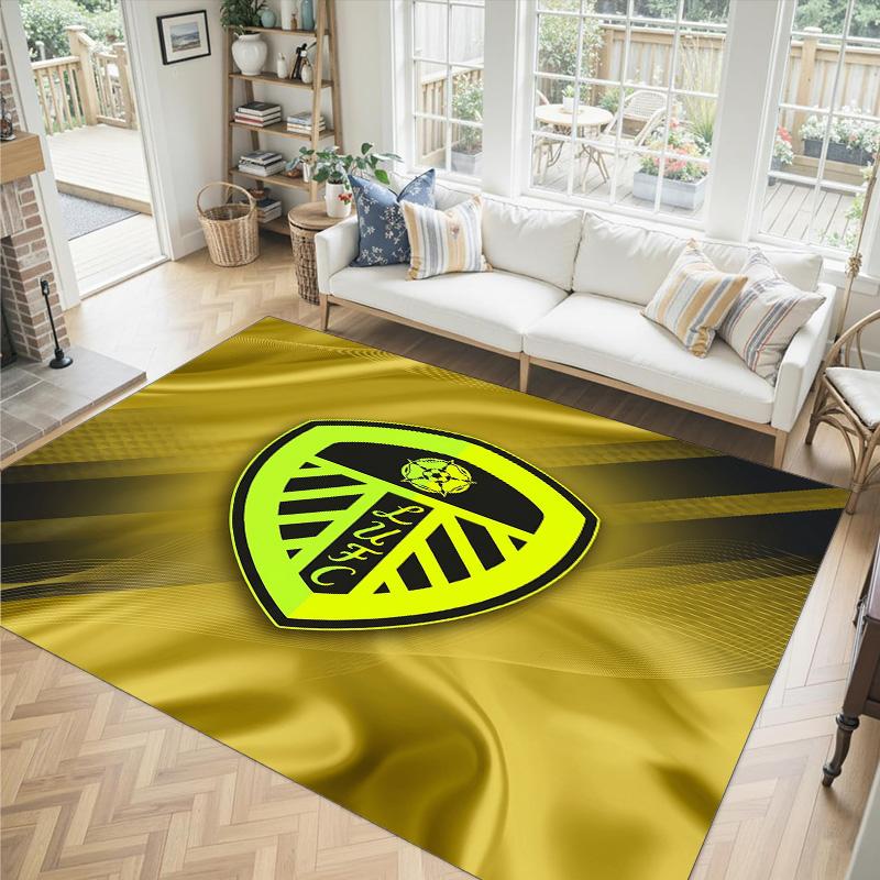 Leeds United Design Crystal Velvet Carpet Cozy Non?Slip Printed Rug For Bedroom Living Room Entrance