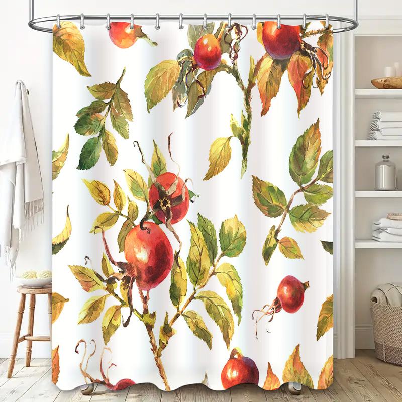 Nature's Bounty Shower CurtainA Splash of Color with Fresh Autumn Fruits Design for Bathroom Decorations