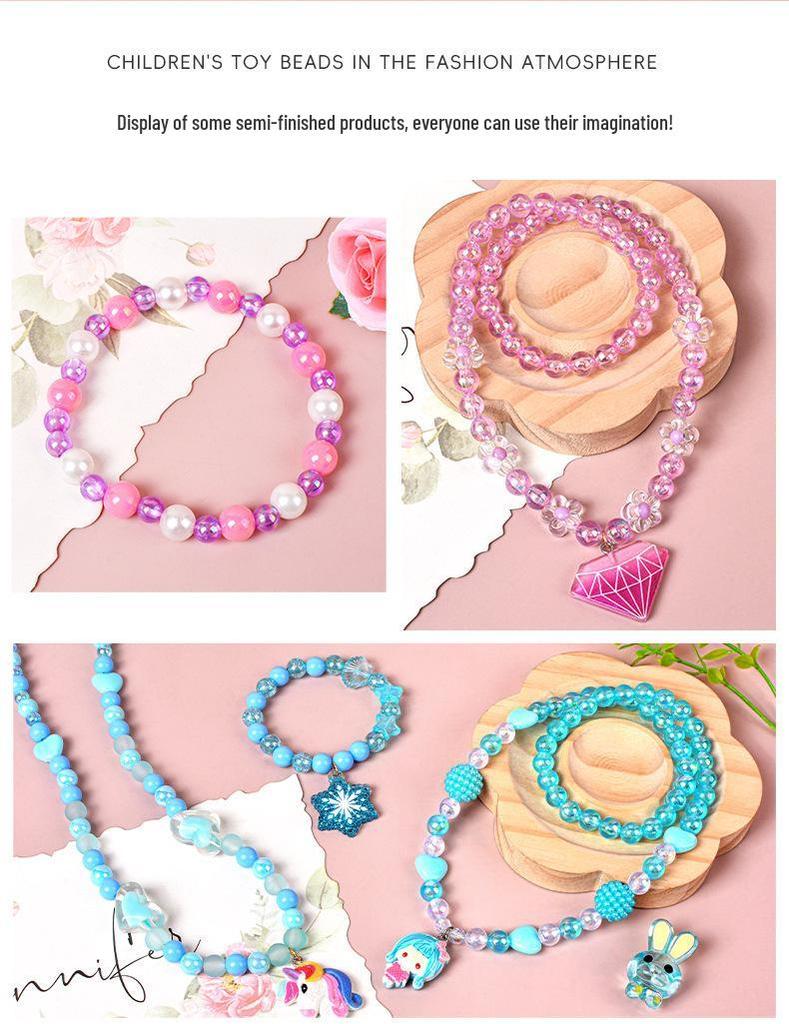 Children's Necklace & Jewelry Toy Set: 54-Compartment Beaded Bracelets & Earrings DIY Kit