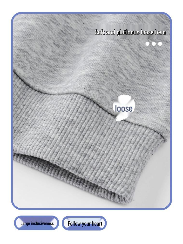 Jungen Sweatshirt mit Fleece-Futter: Warmes, locker geschnittenes Langarm-Oberteil für die Herbst-/Winter-Schuluniform