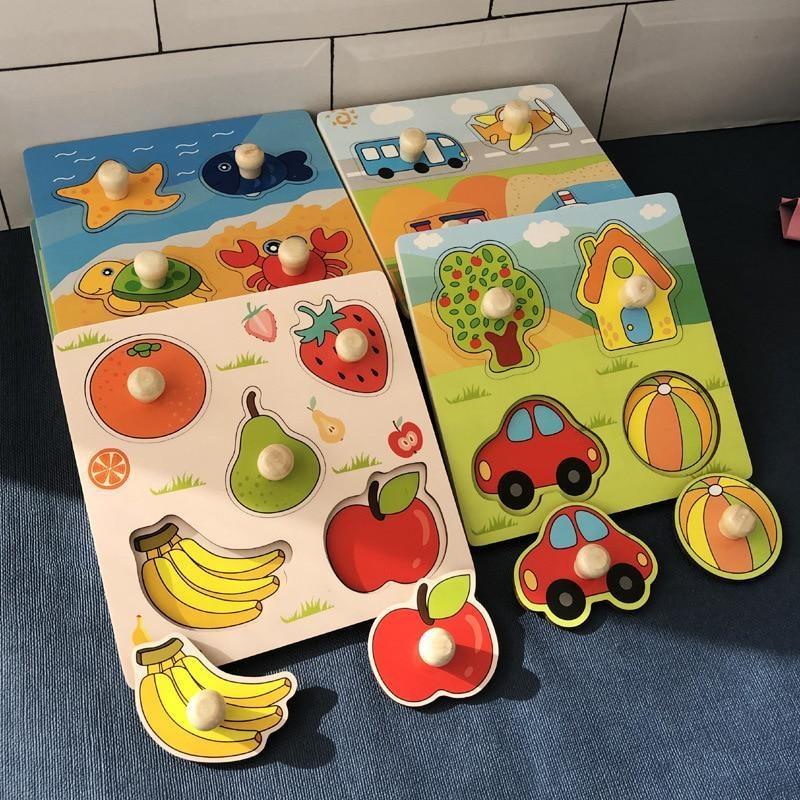 Puzzles Montessori Toys Baby Puzzles Wooden Puzzles for Children Baby Games Montessori Educational Toys Baby Toys for Kids 1 2 3 Years