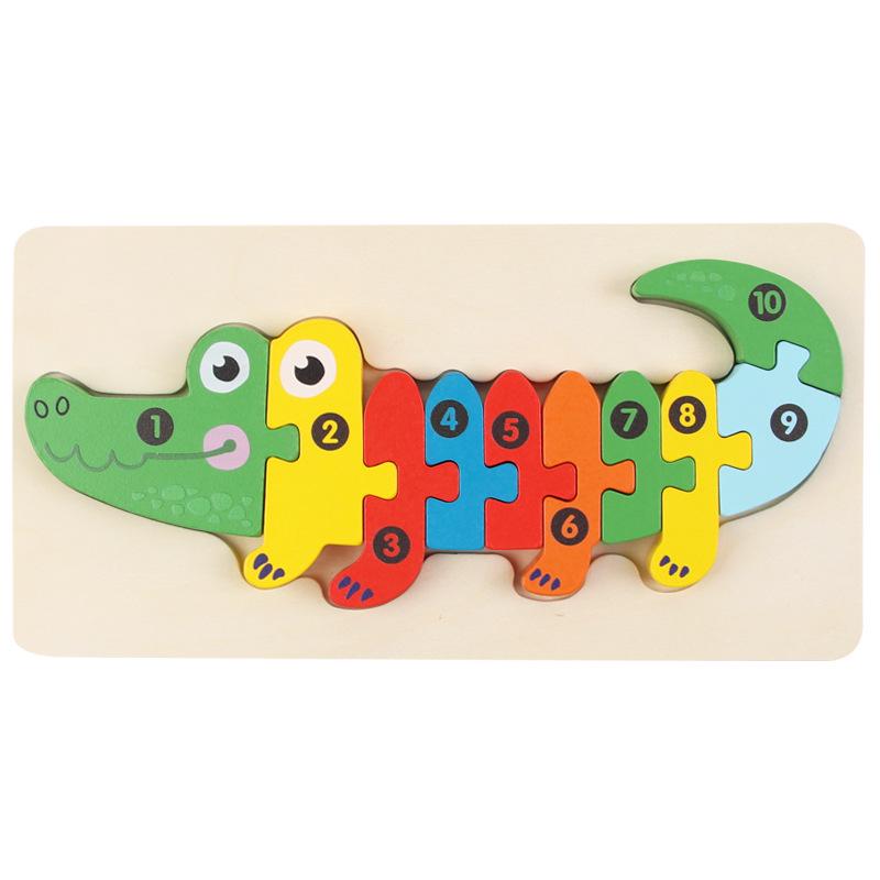 CECPC Wooden 3D Animal Shape Matching Puzzle Blocks for Early Education
