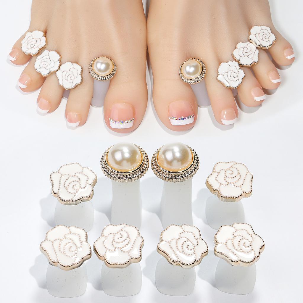 Japanese Nail Art Silicone Finger Splitter, Toe Splitter, Daisy Water Drop Rhinestone, Nail Art Tool Toe Divider