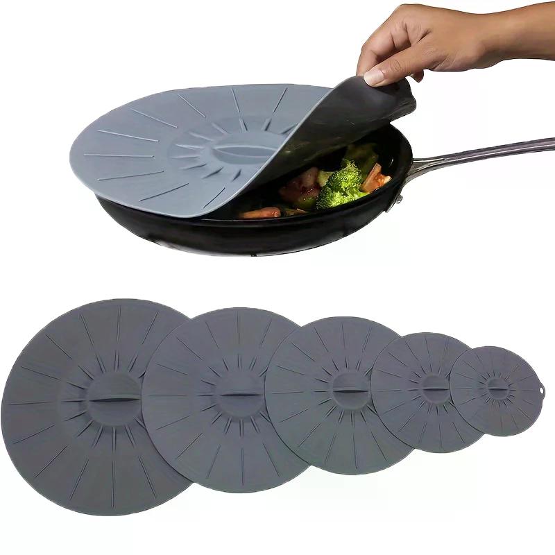 Silicone Preservation Cover 5-Piece Set, Silicone Pot Cover, High Temperature Resistant and Easy to Clean Silicone Sealing Cover