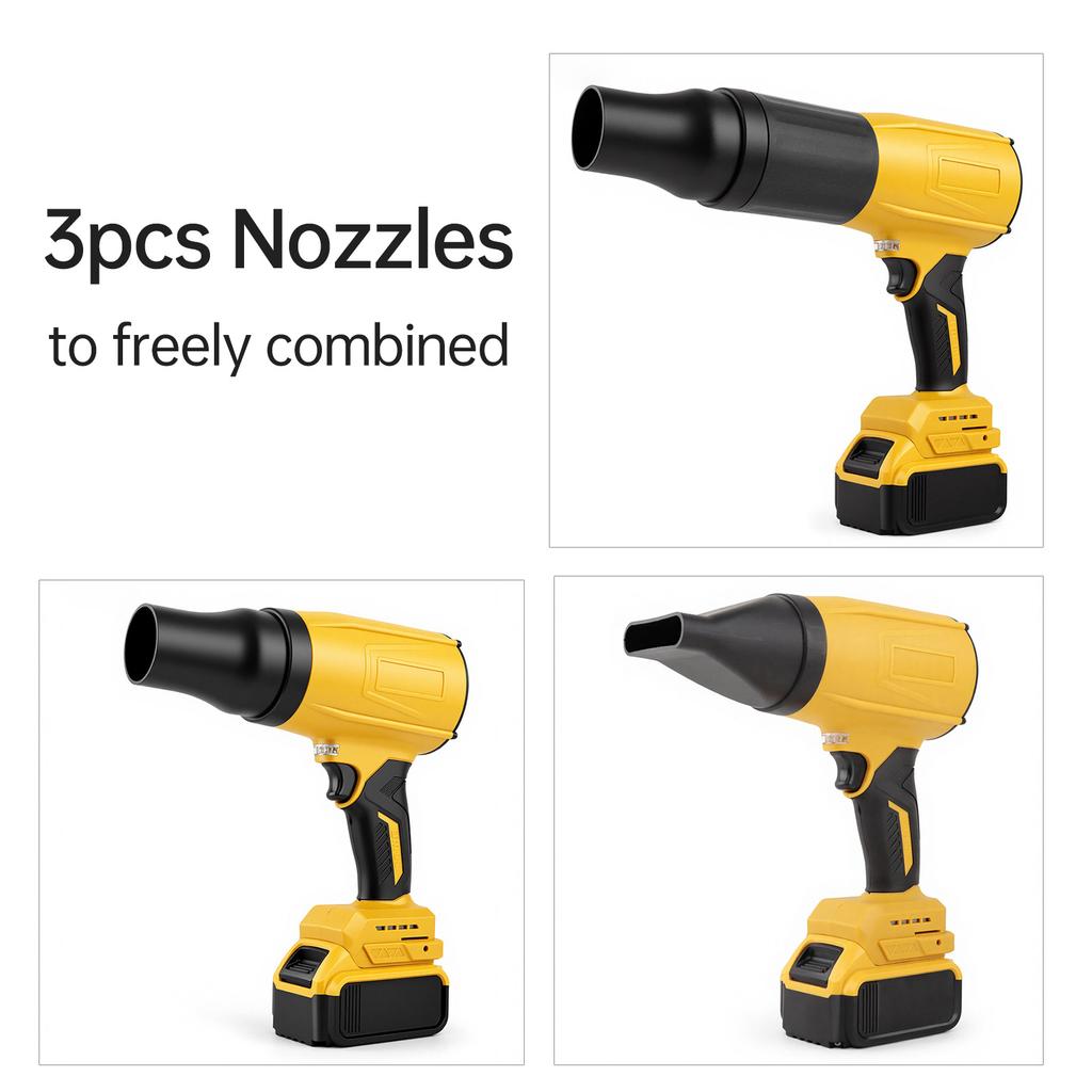 Cordless Leaf Blower 21V Turbo Snow Blower with 2 Batteries Fast Charger 80000RPM for Lawn Care Yard Garage Leaves Dust