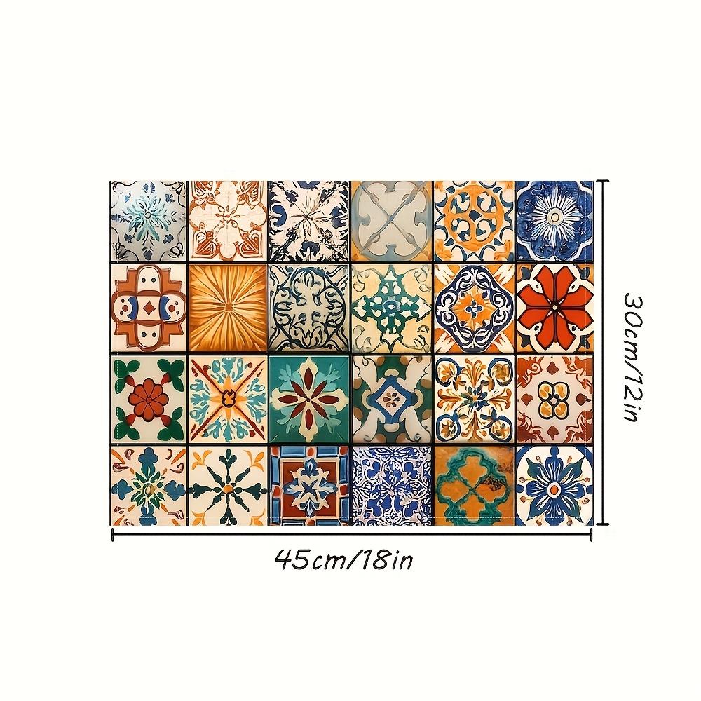 4/6pcs Set of Portuguese Table Mats with Tile Pattern, Fashionable Printed Design for Dining Tables, Kitchens, Parties, Indoor, Festive, Dinner and