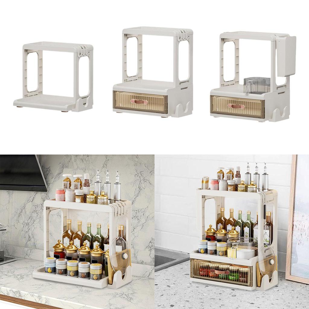 Spice Storage Rack Anti-slip Freestanding Utility Multilayer Easy to Clean Cabinet for Pantry Countertop Dorm Tabletop Household