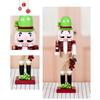 Solid Wood Nutcrackers Figure 36CM Tall For Holiday Wine Decors Christmas Tabletop Shelf Display And Collectible Art