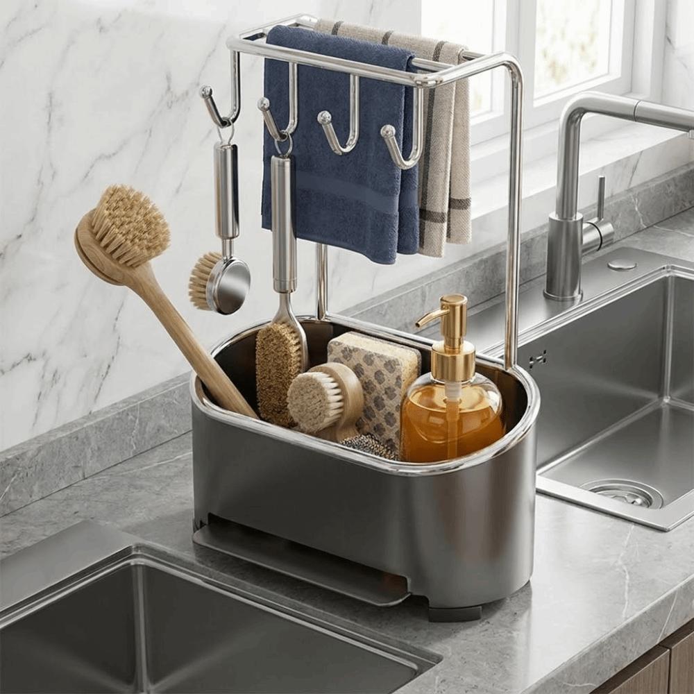 Drainage Base Kitchen Sink Organizer Multifunctional Kitchen Rack  Kitchen Essentials