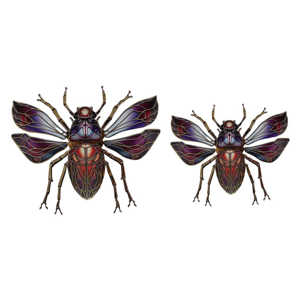 Metall Biller Dekor Innendørs Utendørs Veggdekor Biller Ornamenter Veggskulpturer Hengende Dekorasjon for Hage Gård Hjem