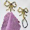 LUOZZY 2Pcs Bow Hook Bowknot Wall Hook Bow Hooks for Wall Multi-Purpose Hanging Brass Hooks for Coat Hat Towel Home Bedroom Supplies