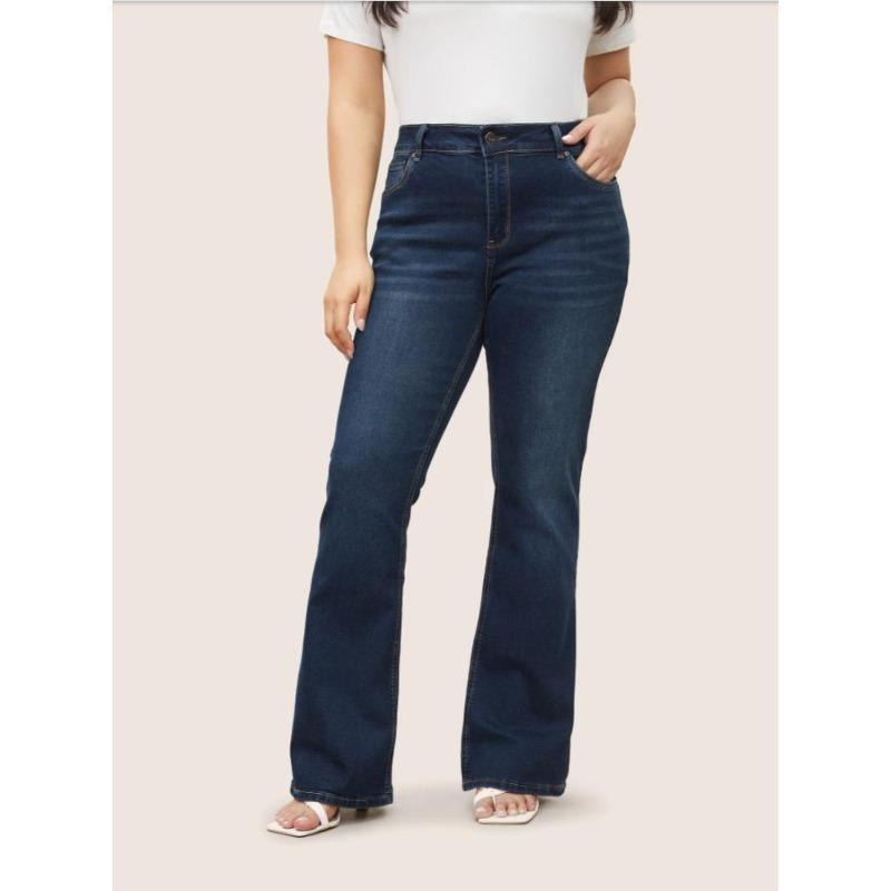European and American new jeans women s retro large size women s clothing slim and thin fashion trousers women XS синий