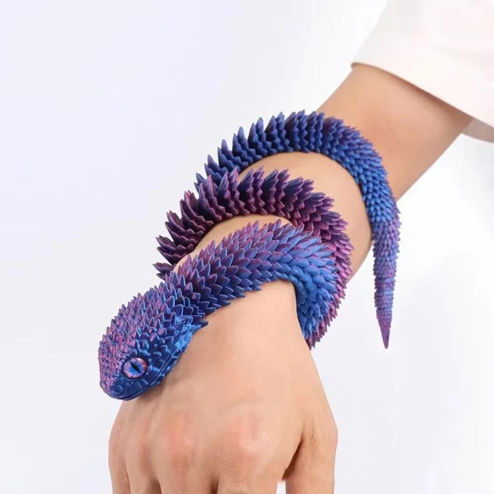 30cm 3D Printed Snake 2025 New Year Full Articulated Dragon Modle Decoration 3D Movable Rotatable Realistic Cobra Snake Kid Toy