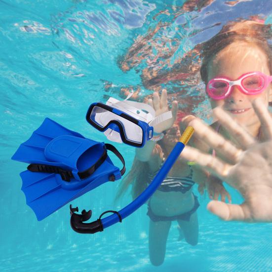 1 Set Snorkeling Goggles Good Toughness Safe Breathing Waterproof Kids Wide Vision Swimming