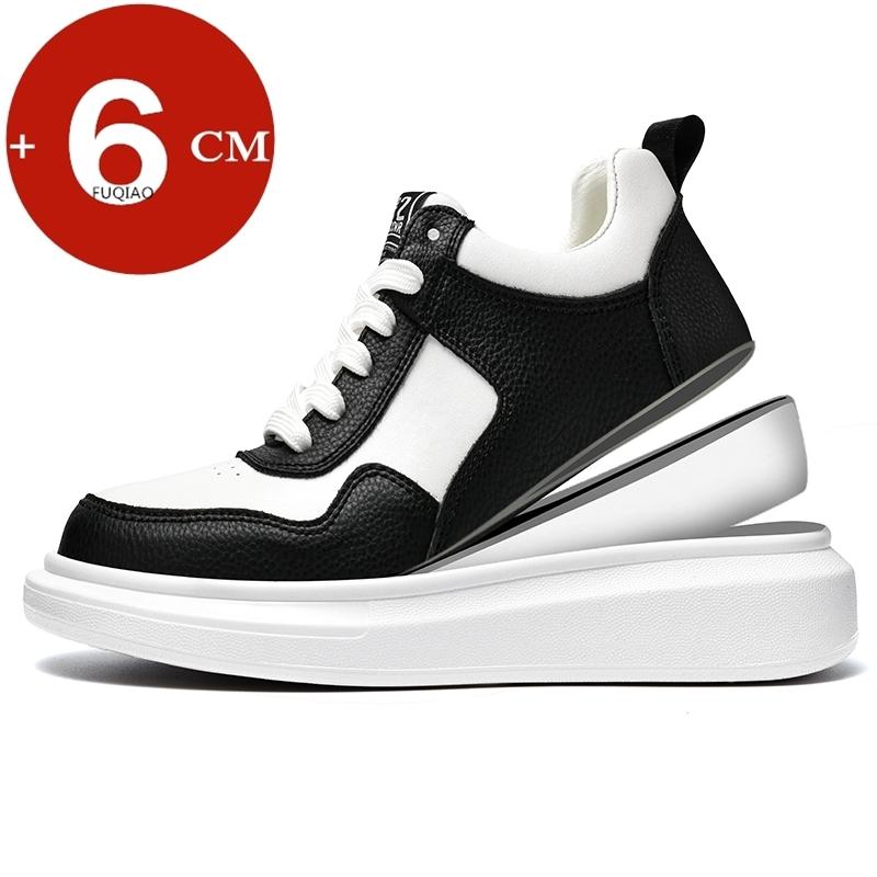 Brand Luxury Cow Leather Elevator Shoes Men Sneakers Height Increasing Shoes Invisible 6CM Heighten Sports Man Taller Lift Shoes