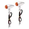 2Pcs Motorcycle Bullet Turn Signal Lamp Indicator Light Modification AccessorySilver Yellow Cover