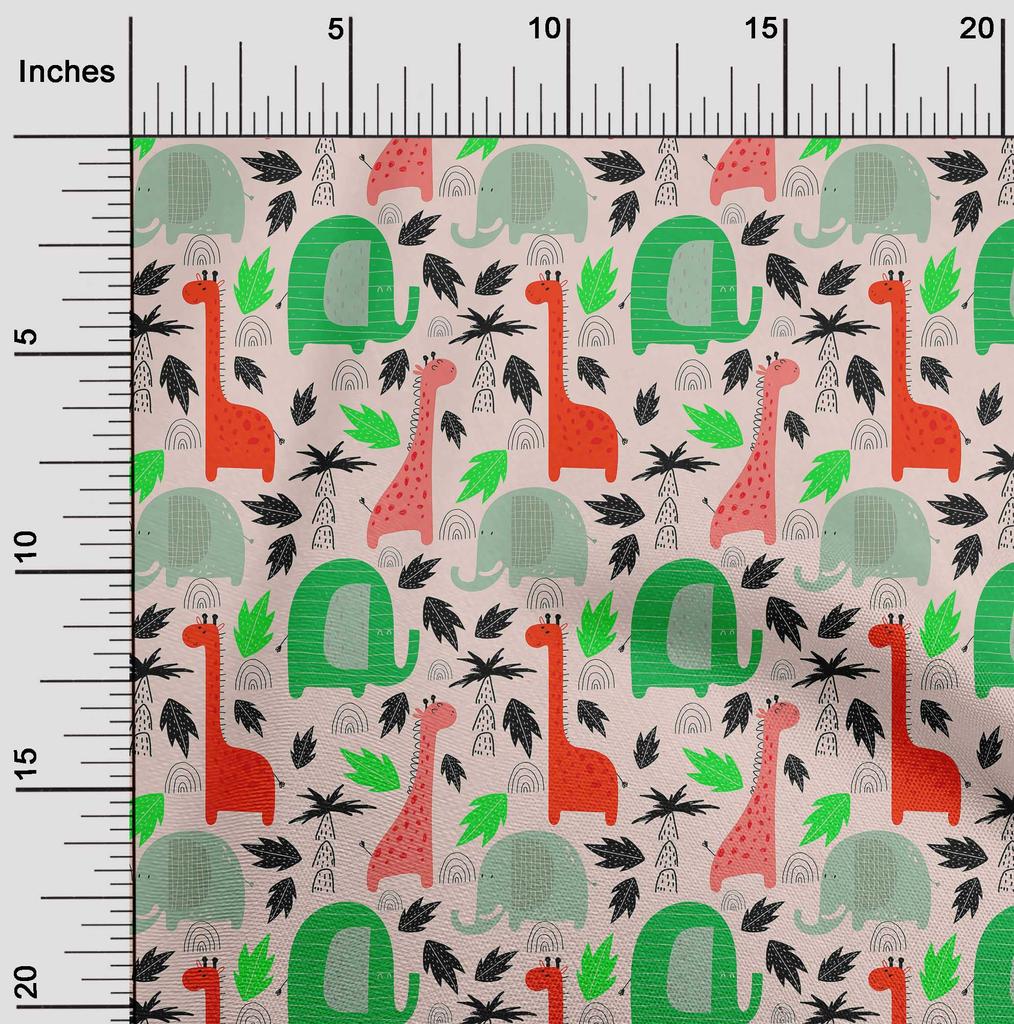 oneOone Bavlněná flex látka zelená, řemeslné projekty se zvířecí kůží, dekorační látka s potiskem od The Yard, 40 palců