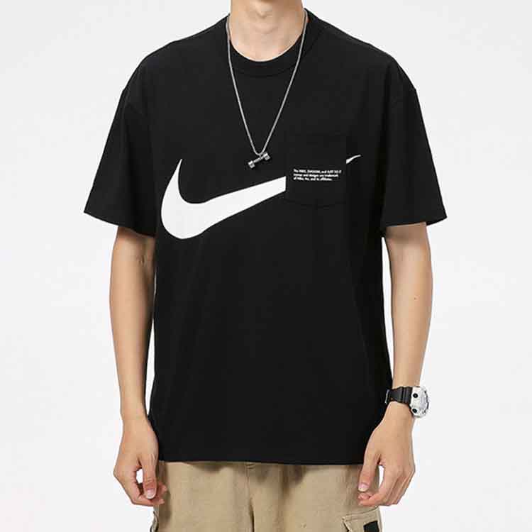 Nike T Shirts Men's Black Crew Neck Moderate Straight Fit DJ6297-010