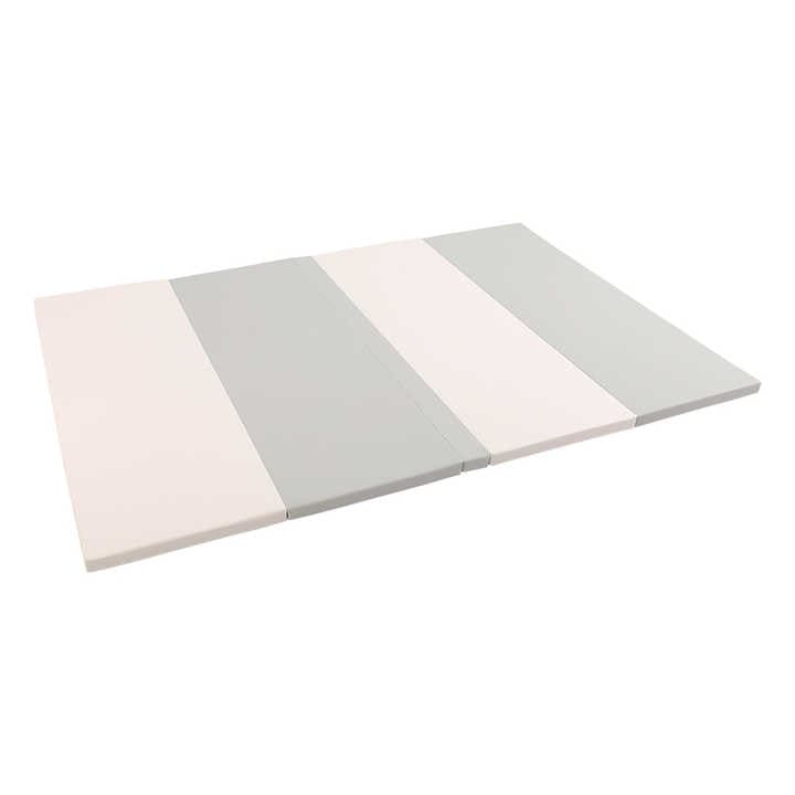 Satellite 200x100x4 cm four-piece gymnastic mattress - white and grey