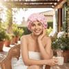 Polka Dots Double-layer Bath Cap Elastic Printed Bonnet Practical Shampoo Hat  Bathroom