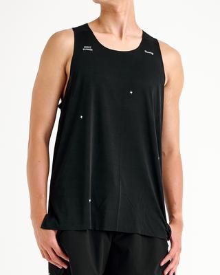 Liaaegtipai Mens Run The Night Singlet Black