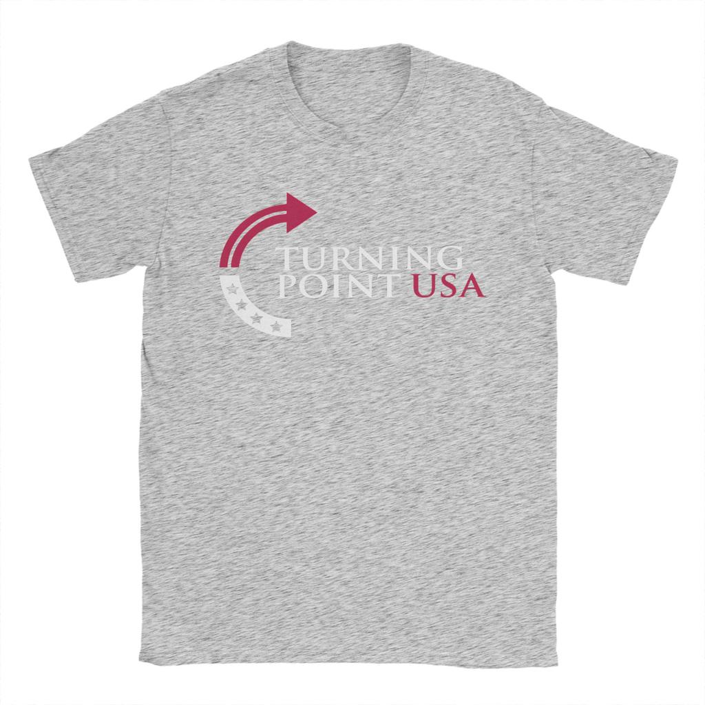 Charlie Kirk Turning Point USA T Shirts for Men Pure Cotton T-Shirt Crew Neck Rest In Peace Tees Short Sleeve Clothes Gift Idea