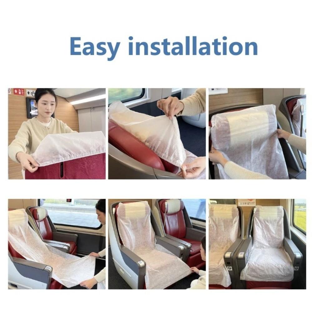 3 Set Non-woven Fabric Disposable Seat Cover Thickened with Armrest Covers Public Transport Chair Cover Single-Use Hygienic