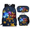 Bloxfruits Primary School Schoolbag Three-Piece Cartoon Backpack Combination Set Diy