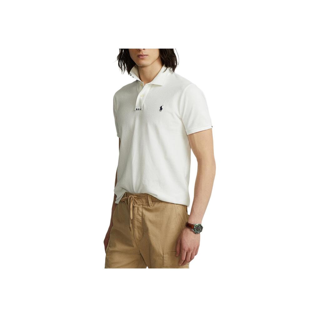 Polo Ralph Lauren SS24 Tiger Letter Pattern Pullover Short Sleeve Polo Shirt Unisex Polo Shirts White WMPOKNINCU20288-100