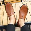 Hollow Out Bean Shoes Men's Breathable Casual Leather Shoes, Hand Punched Oversized Men's Shoes Trend