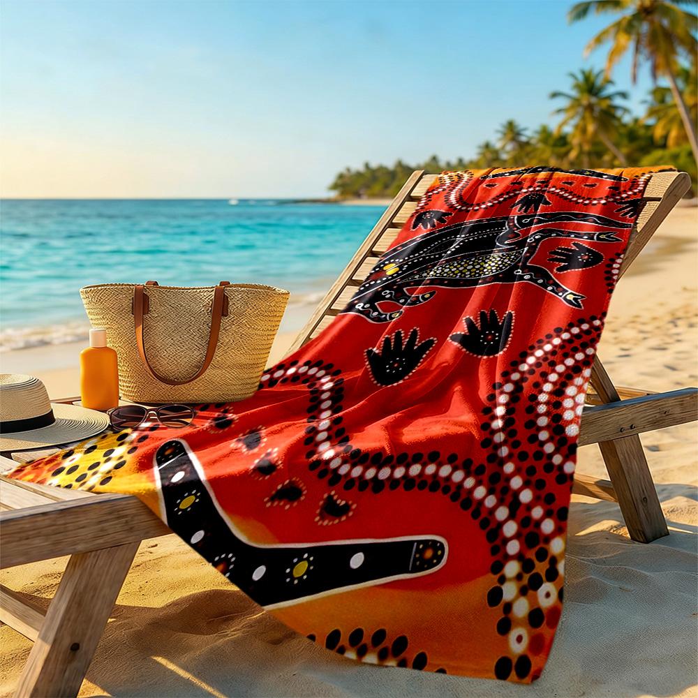 Australian Aboriginal Style Beach Towel Super Soft Microfiber Quickdry Fabric Comfortable Lightweight