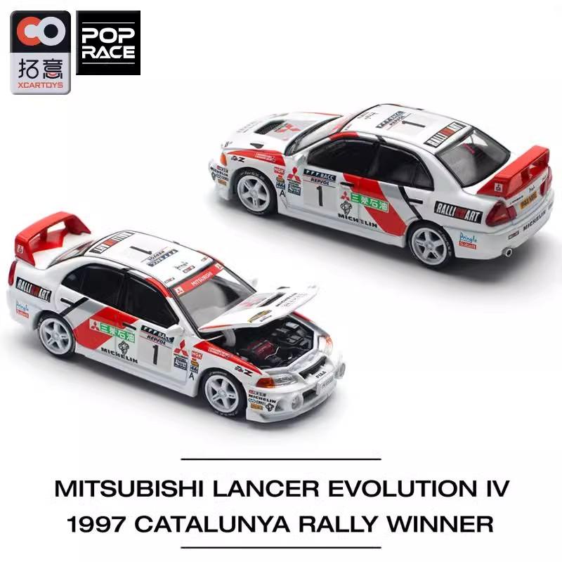 Stock Tuoyi Poprace 1:64 Mitsubishi Evo 4th Generation Iv Rally Champion Car Lancer Flower Car Alloy Model Custom Toys Gifts
