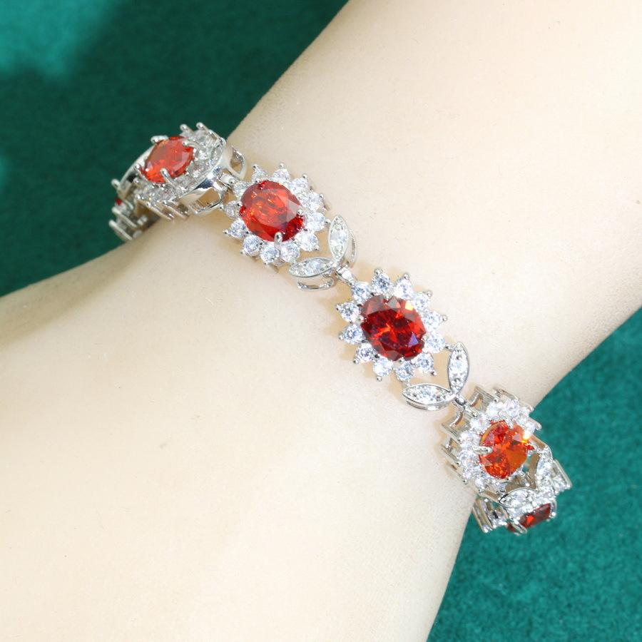 Высококачественный цирконовый женский браслет, набор аксессуаров для одежды красный