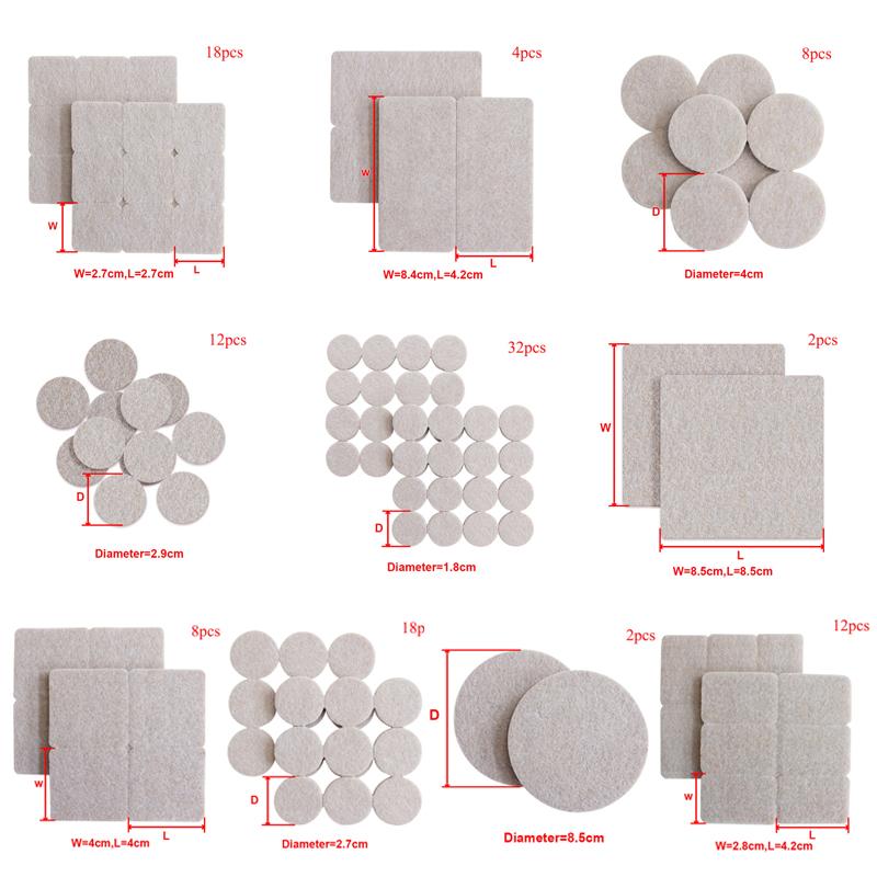 Felt Chair Leg Pads Floor Protectors for Furniture Legs Table Leg Cover Round Square Bottom Anti-Slip Pads Felt Table Chair Mat