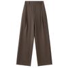 Women's Wool Blend High-Waist Pleated Wide-Leg Trousers