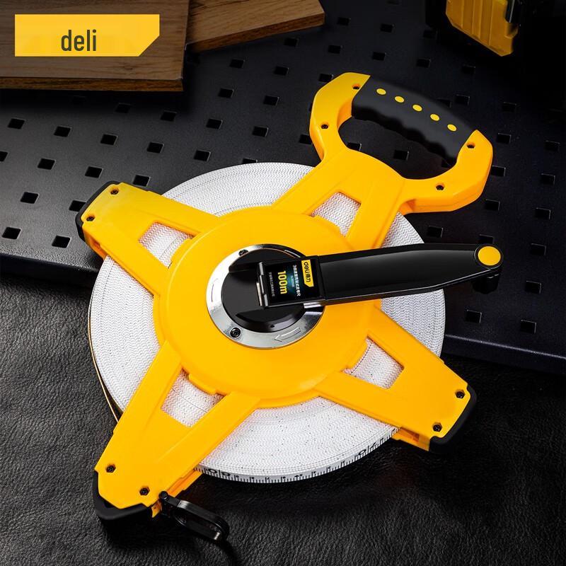Deli 100m Fiberglass Frame Tape Measure