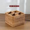 1PC Handmade Woven Fruit Basket Exquisite Snack and Fruit Tray Large-sized Rattan Snack Storage Basket Kitchen Bread Basket