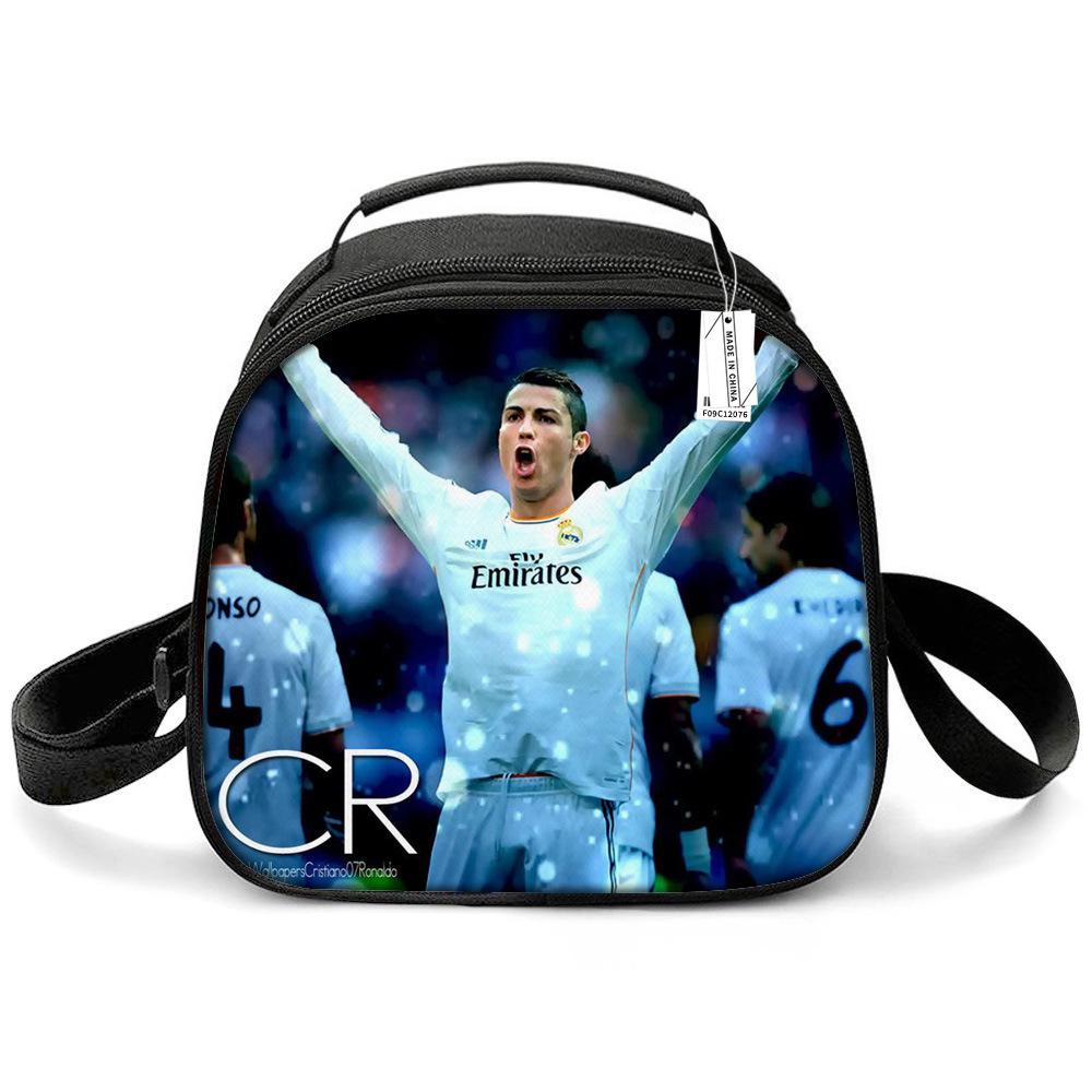 Messi & Ronaldo World Cup Kids' Lunch Bag - Insulated Handheld Picnic Bag for Students