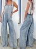 2024 Spring Women's Retro Washed Wide-Leg Overalls