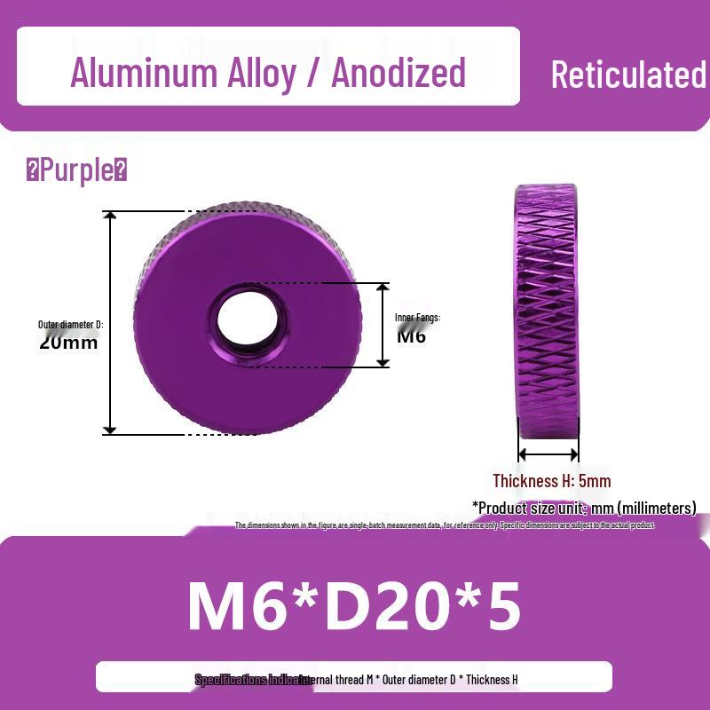 Aluminum Alloy Hand-Tightened Knurled Nut Adjustment Lock Gauge M3-M8