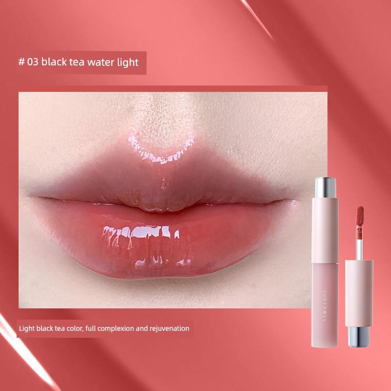 Judydoll Orange Lip Care Essence Water Glossy Lip Glaze Mirror Lip Gloss Nude Color Layered Lipstick Glossy Base for Women