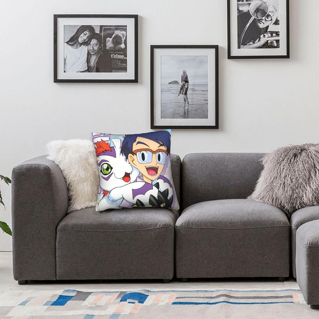 Digimons Adventure Anime Pillowcase Polyester Cushion Cover Gift Pillow Case Cover Home Zipper 45X45Cm