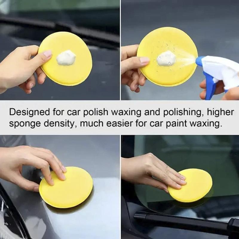 12 Stück Runde Auto Wachsen Polieren Wachs Schaum Schwamm Hohe Dichte Applikator Pads Reinigungsschwamm Auto Detail Waschen Autoreinigungswerkzeug