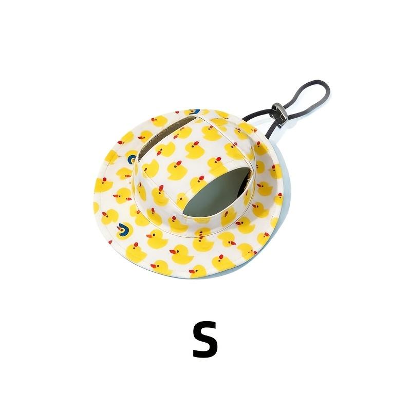Adjustable Pet Sun Hat with Ear Holes - Breathable Dog Bucket Hat for Small Medium Dogs & Cats, UV Protection Summer Outdoor