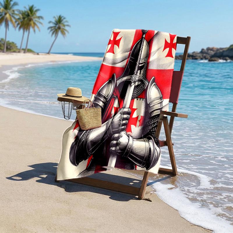Cross Templars Knight Fashion Beach Towel: Ideal for Summer Adventures Soft, Absorbent and Quick Drying Suitable for Swimming and Bathing