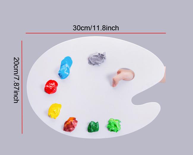 Acrylic White/Clear Artist Paint Tray Palette Color Mixing Painting Tool Oval Paint Pallet For School Artistic Supplies Makeup