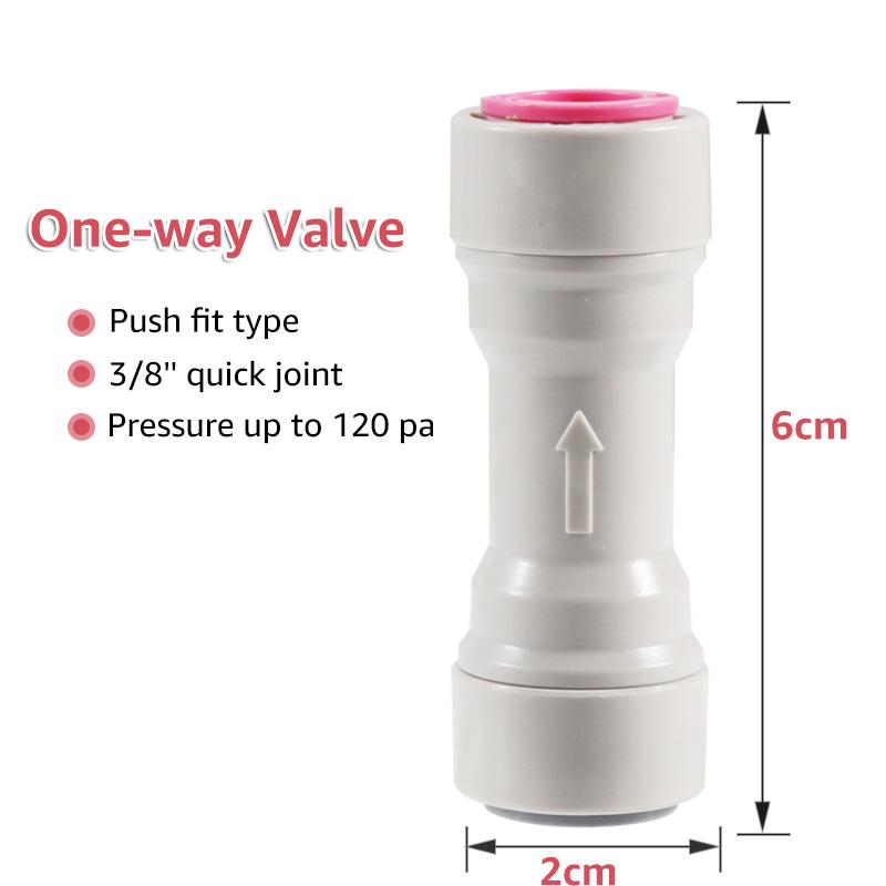 ELECQUEEN Push Fit Straight Check Valve(One-way Valve), 3/8 inch Quick Release Connect Fittings,Tubing Inline Valve for Homebrew