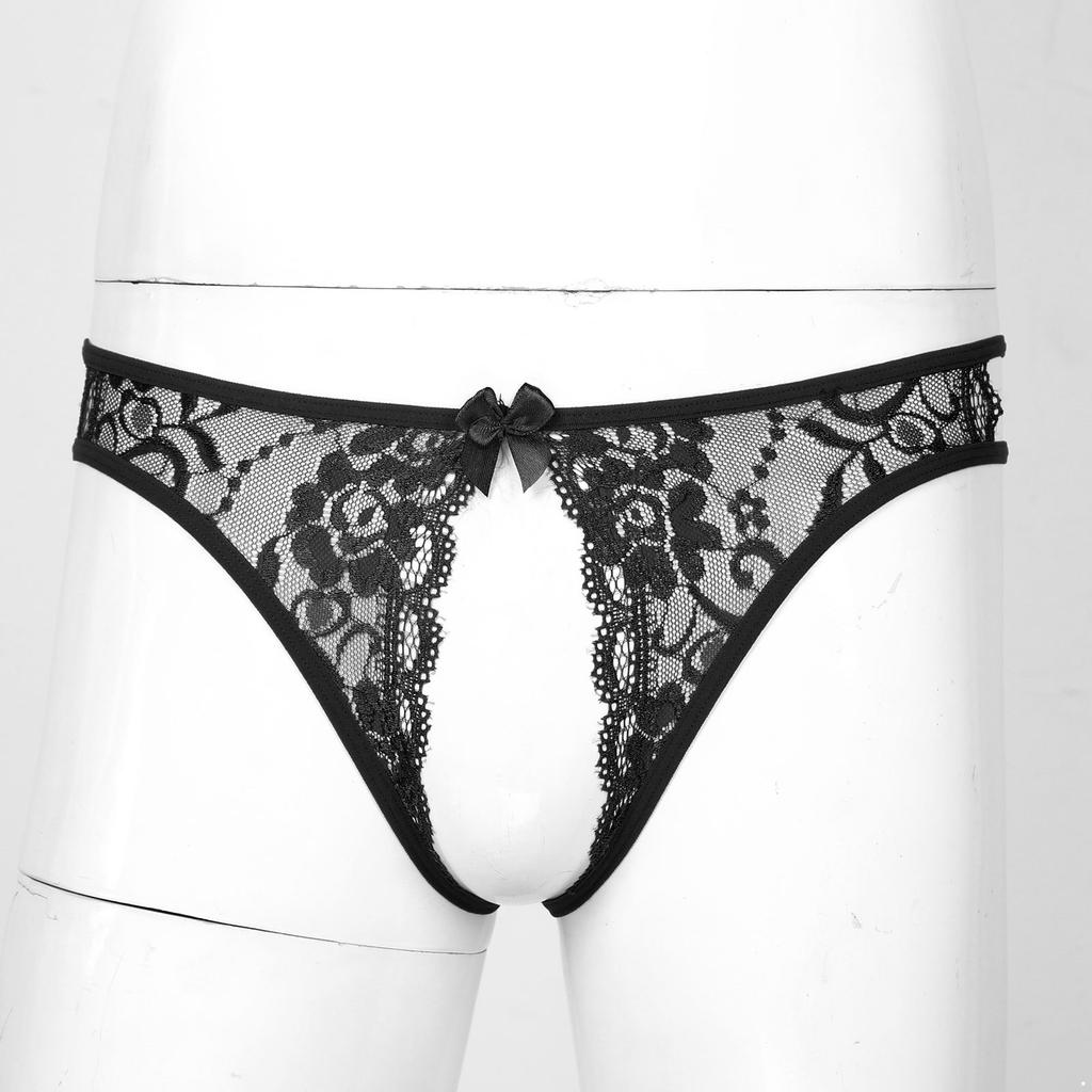 Pánská Crossdresser tanga G-String Spodní prádlo Sissy Floral Lace Spodní prádlo Kalhotky