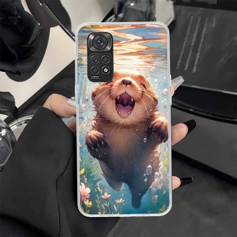 Animal Otter Cute Cartoon Phone Case for Xiaomi Redmi Note 14 13 12S 12 11S 11T 11E Pro Plus 11 10 10S 9S 5G Soft Silicone Cover